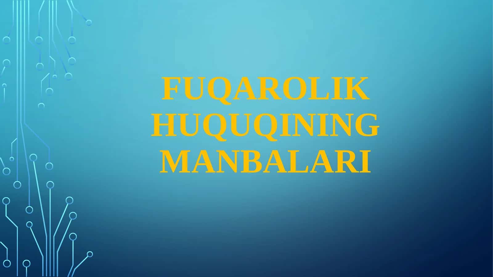 Fuqarolik huquqining manbalari
