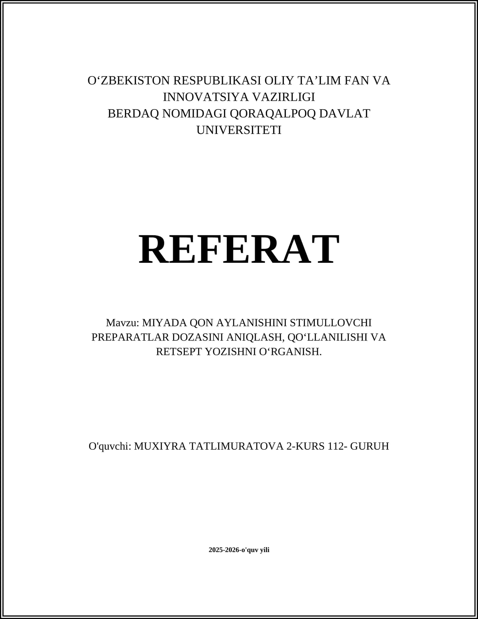 MIYADA QON AYLANISHINI STIMULLOVCHI PREPARATLAR