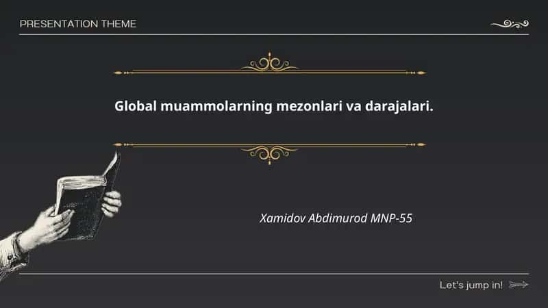 Global muammolarning mezonlari va darajalari