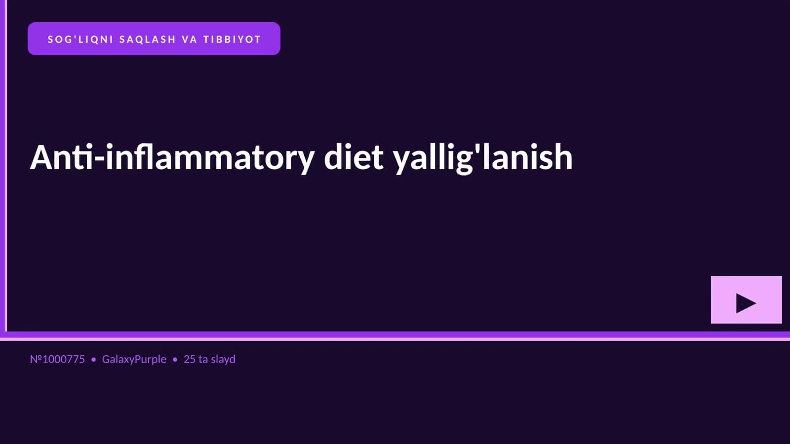 Anti-inflammatory diet yallig'lanish