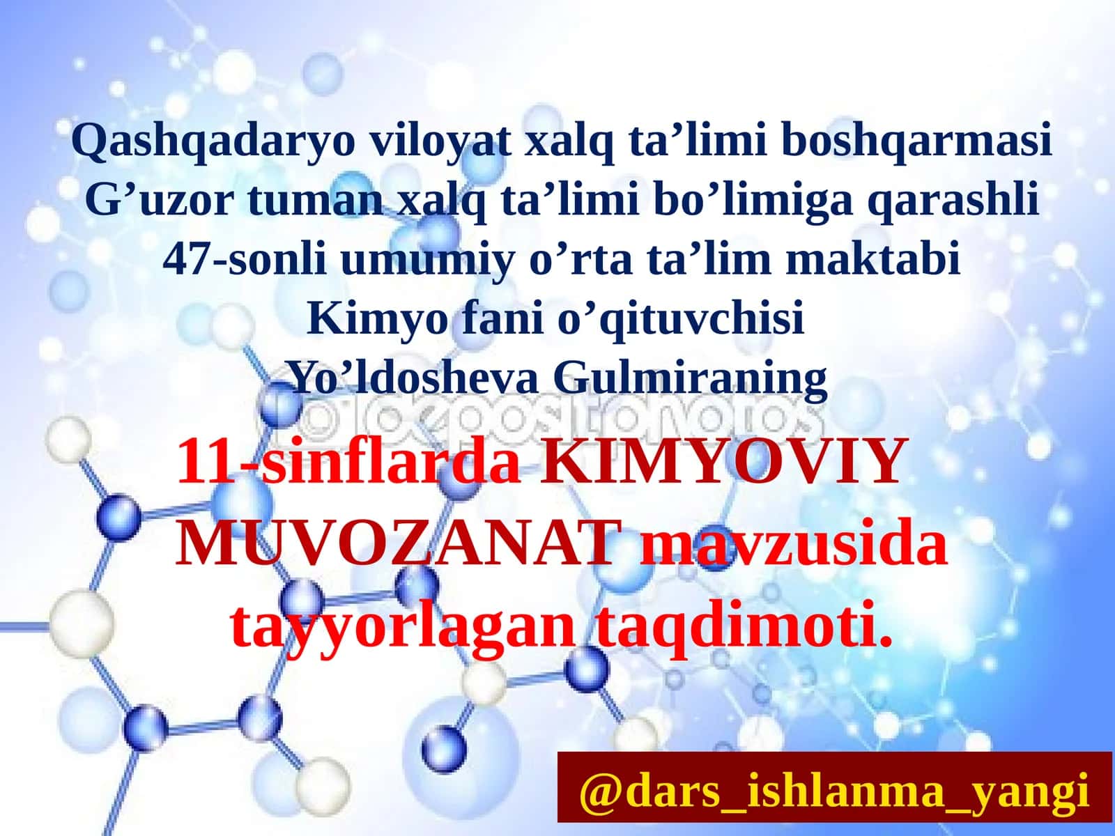 KIMYOVIY MUVOZANAT
