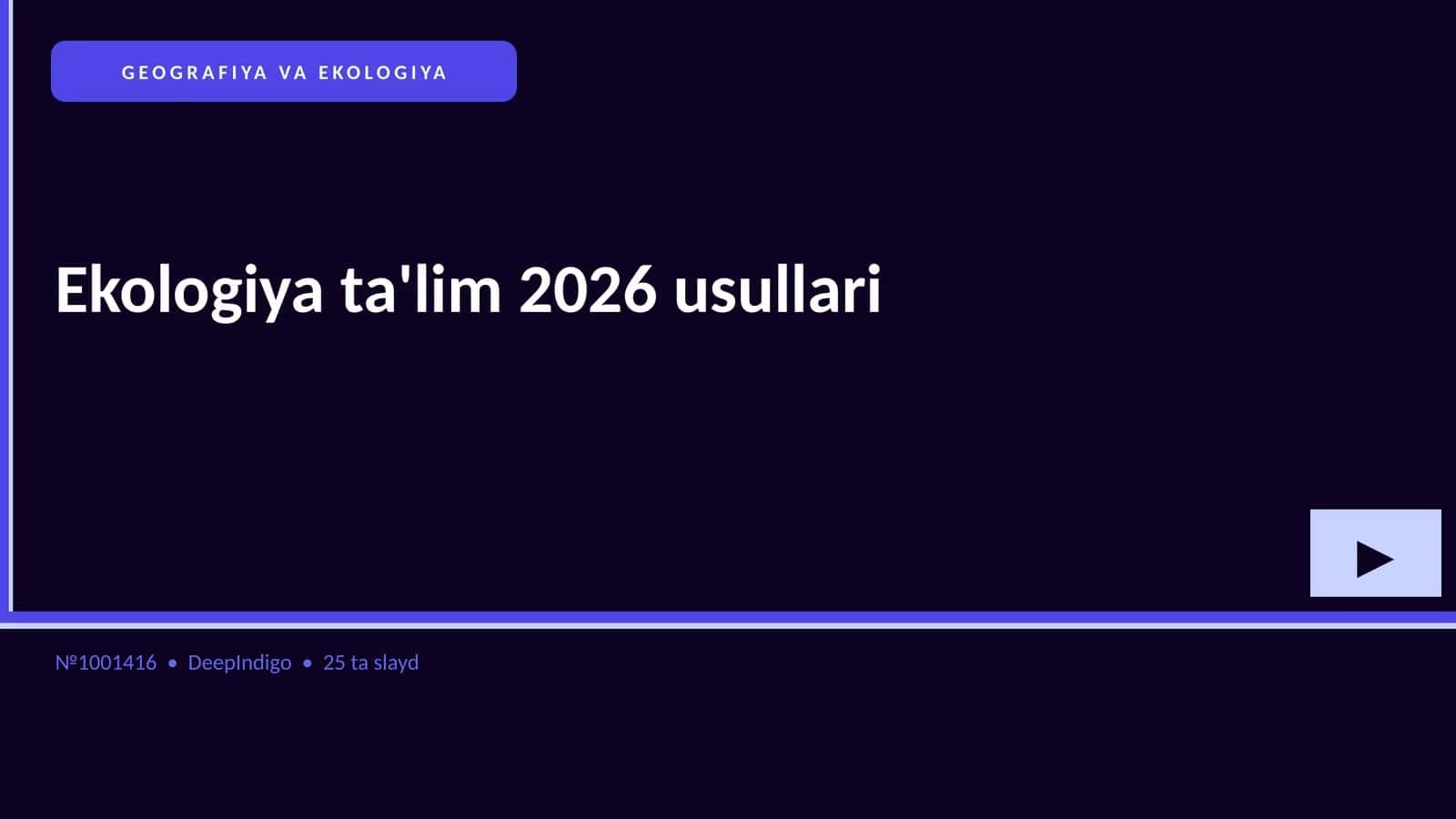 Ekologiya ta'lim 2026 usullari