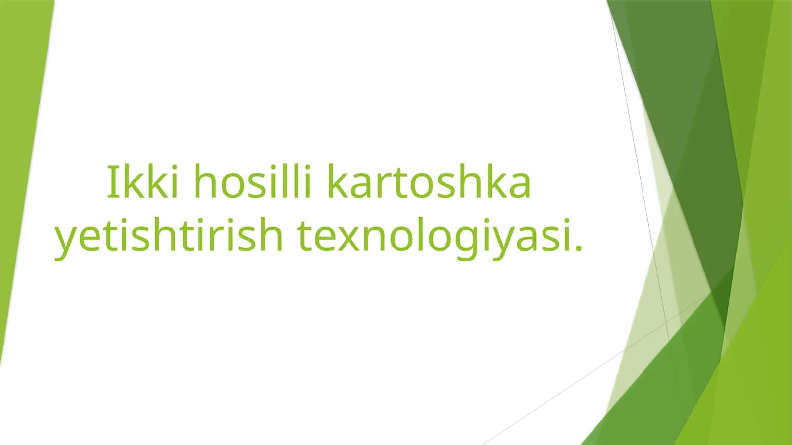 Ikki hosilli kartoshka yetishtirish texnologiyasi