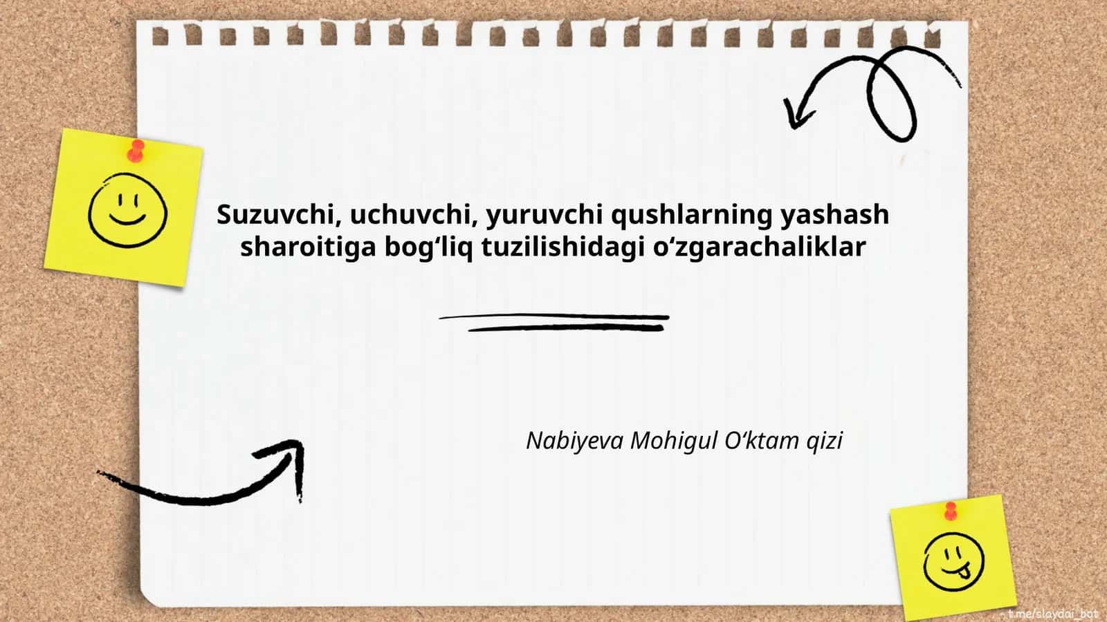 Suzuvchi, uchuvchi, yuruvchi qushlarning yashash sharoitiga bog‘liq tuzilishidagi o‘zgarachaliklar