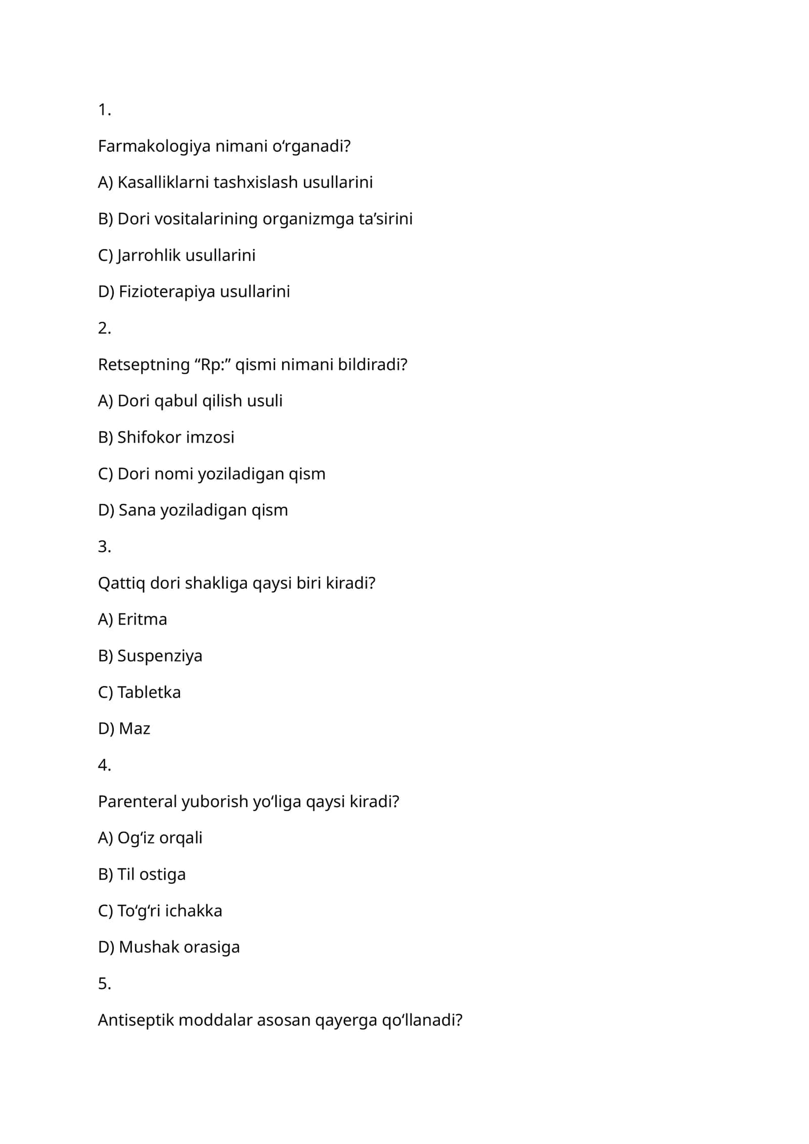 Farmakologiya nimani o‘rganadi?