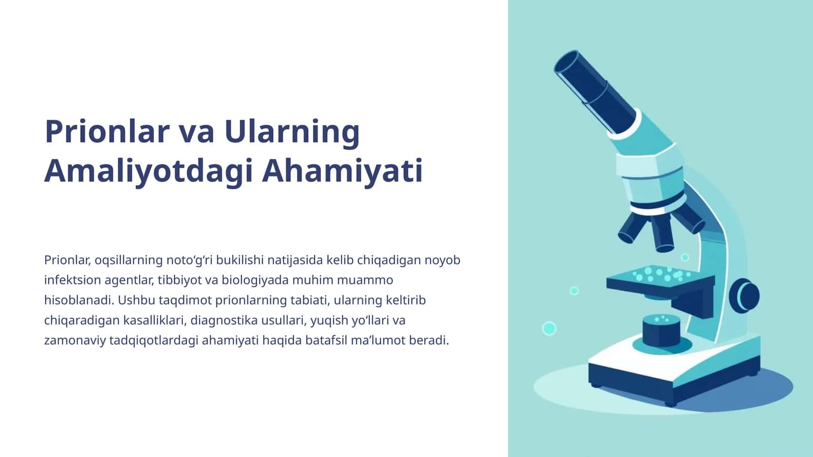 Prionlar va Ularning Amaliyotdagi Ahamiyati