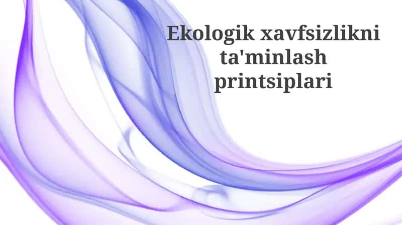 Ekologik xavfsizlikning asosiy tushunchalari