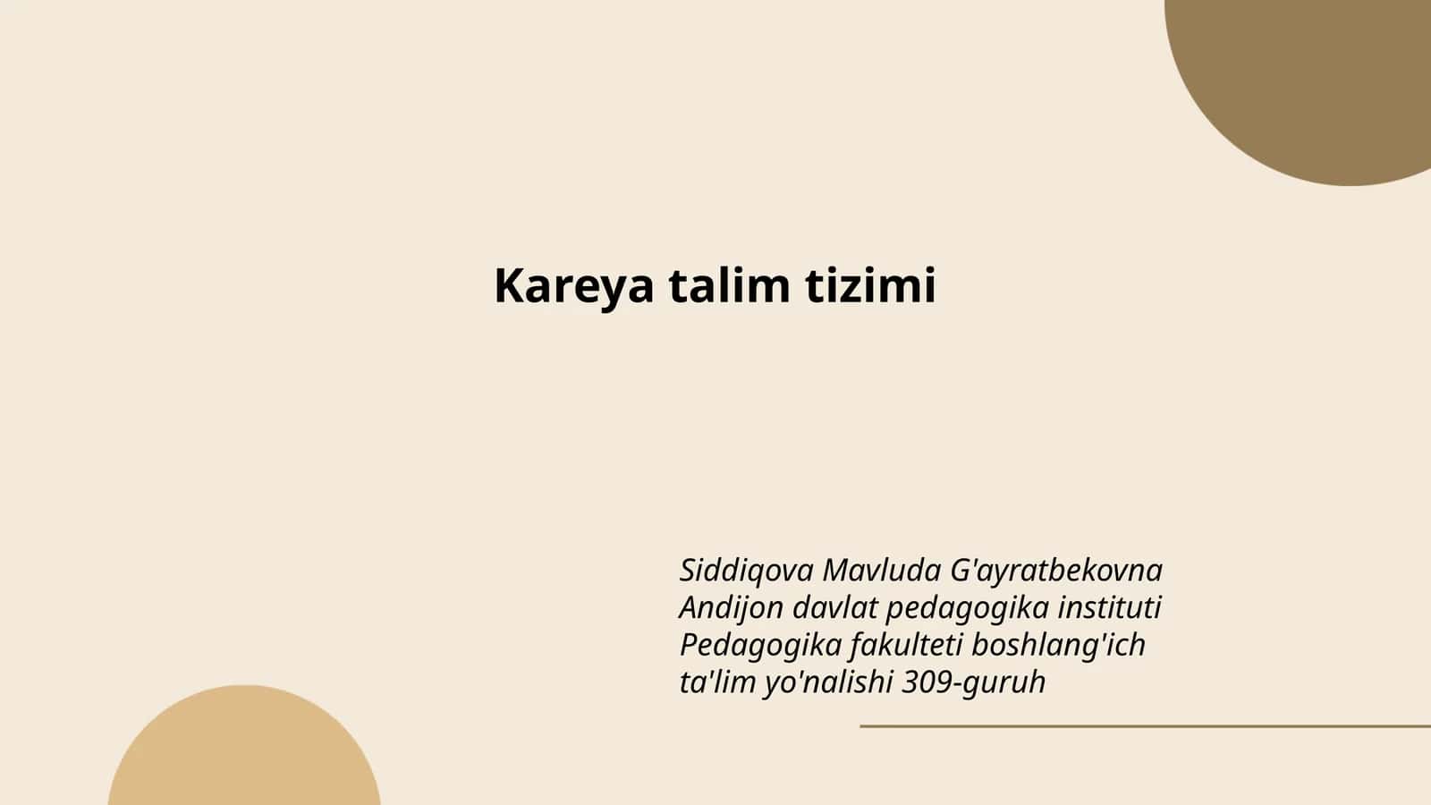 Kareya talim tizimi
