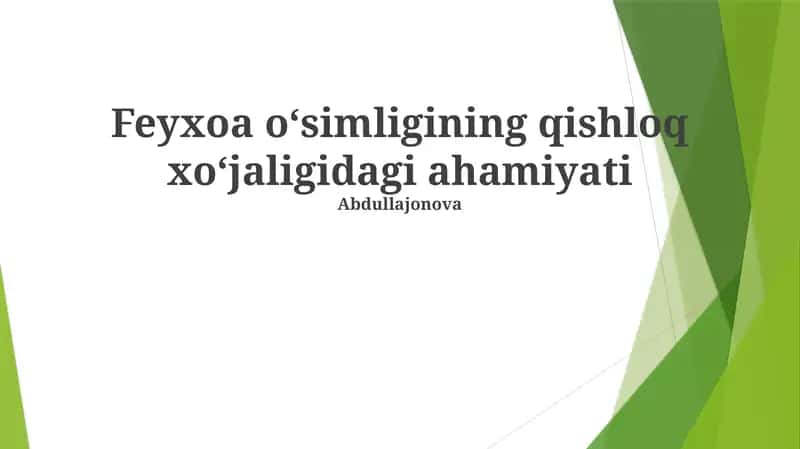 Feijoa yetishtirish texnologiyalari