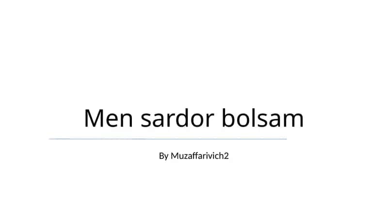Men sardor bolsam