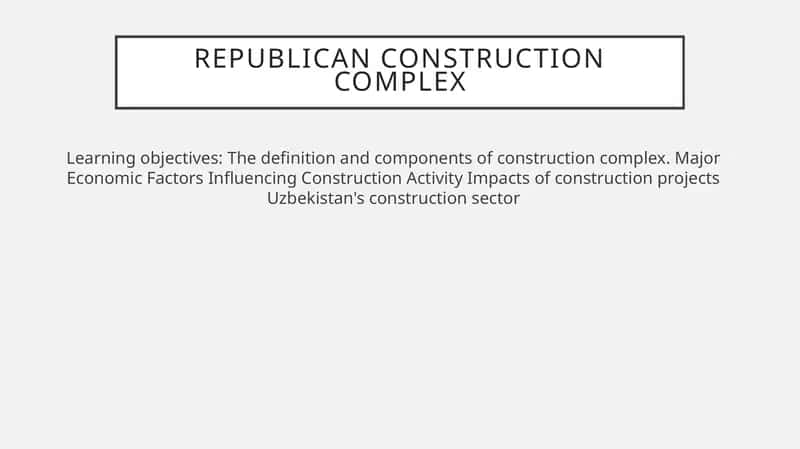 REPUBLICAN CONSTRUCTION COMPLEX