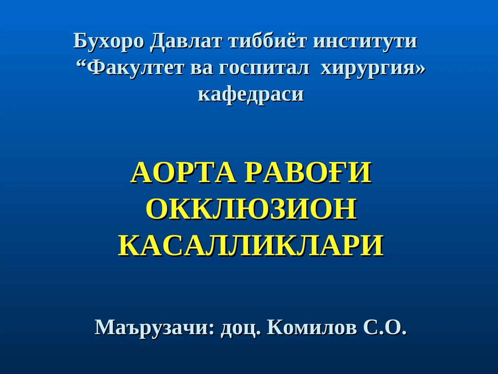 Aorta ravogi okklyuzion kasalliklari