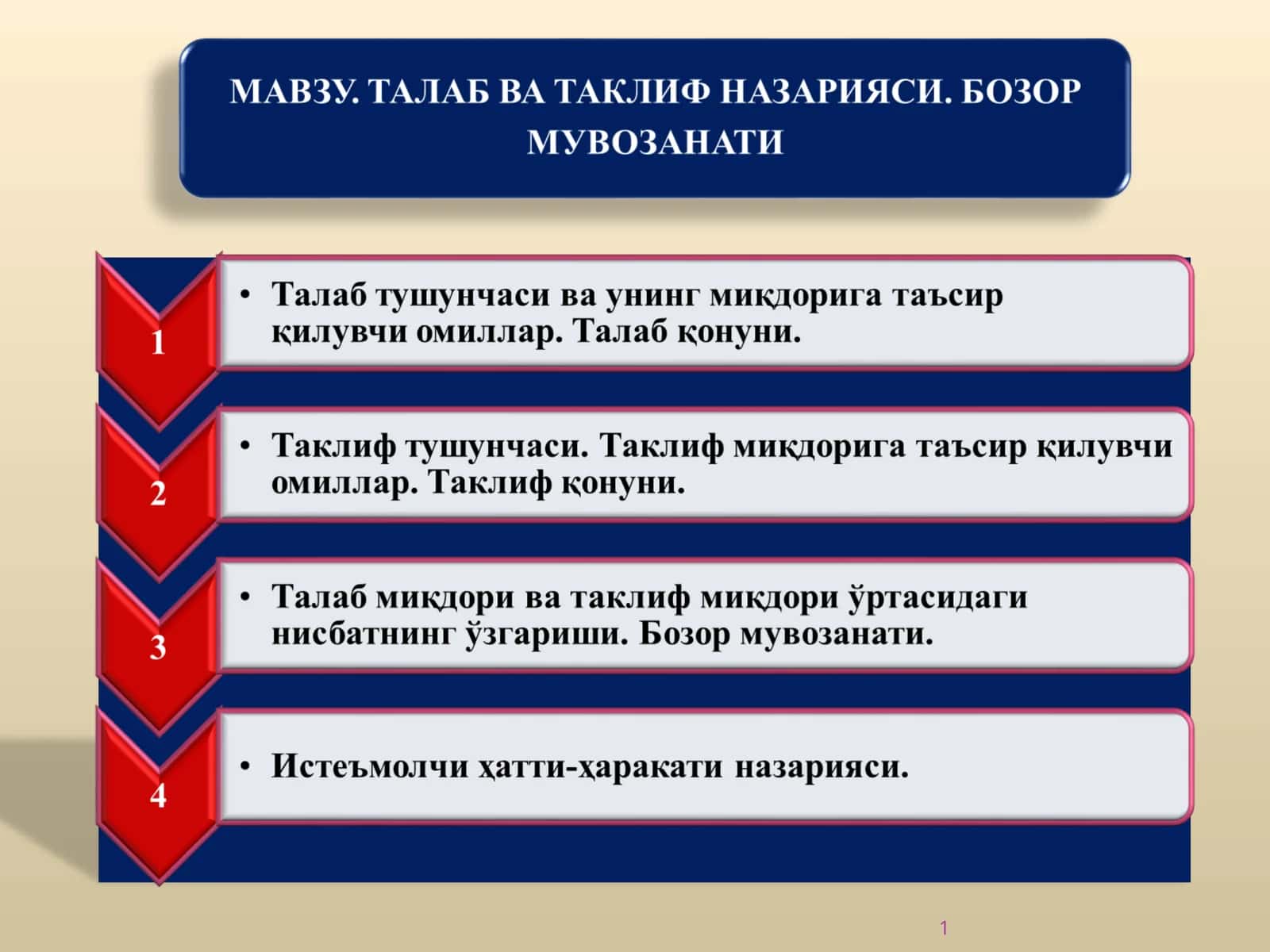Талаб тушунчаси ва унинг миқдорига таъсирқилувчи омиллар. Талаб қонуни