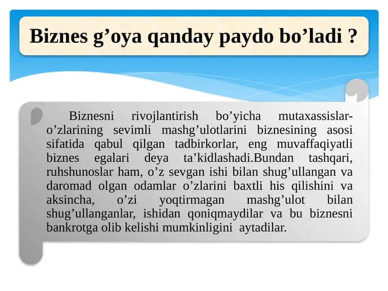 Biznes g’oya qanday paydo bo’ladi