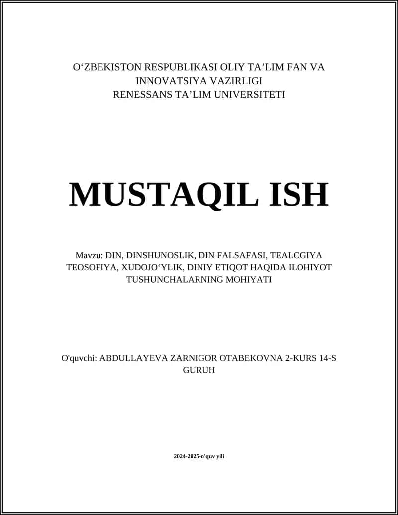 Ding asoslari va ularning vazifalari