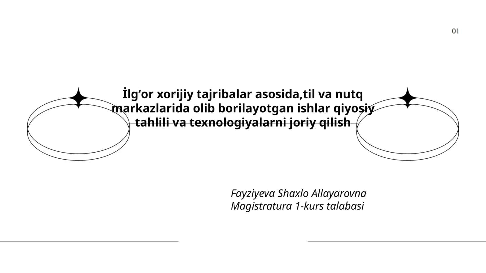 İlgʻor xorijiy tajribalar asosida,til va nutq markazlarida olib borilayotgan ishlar qiyosiy tahlili va texnologiyalarni joriy qilish