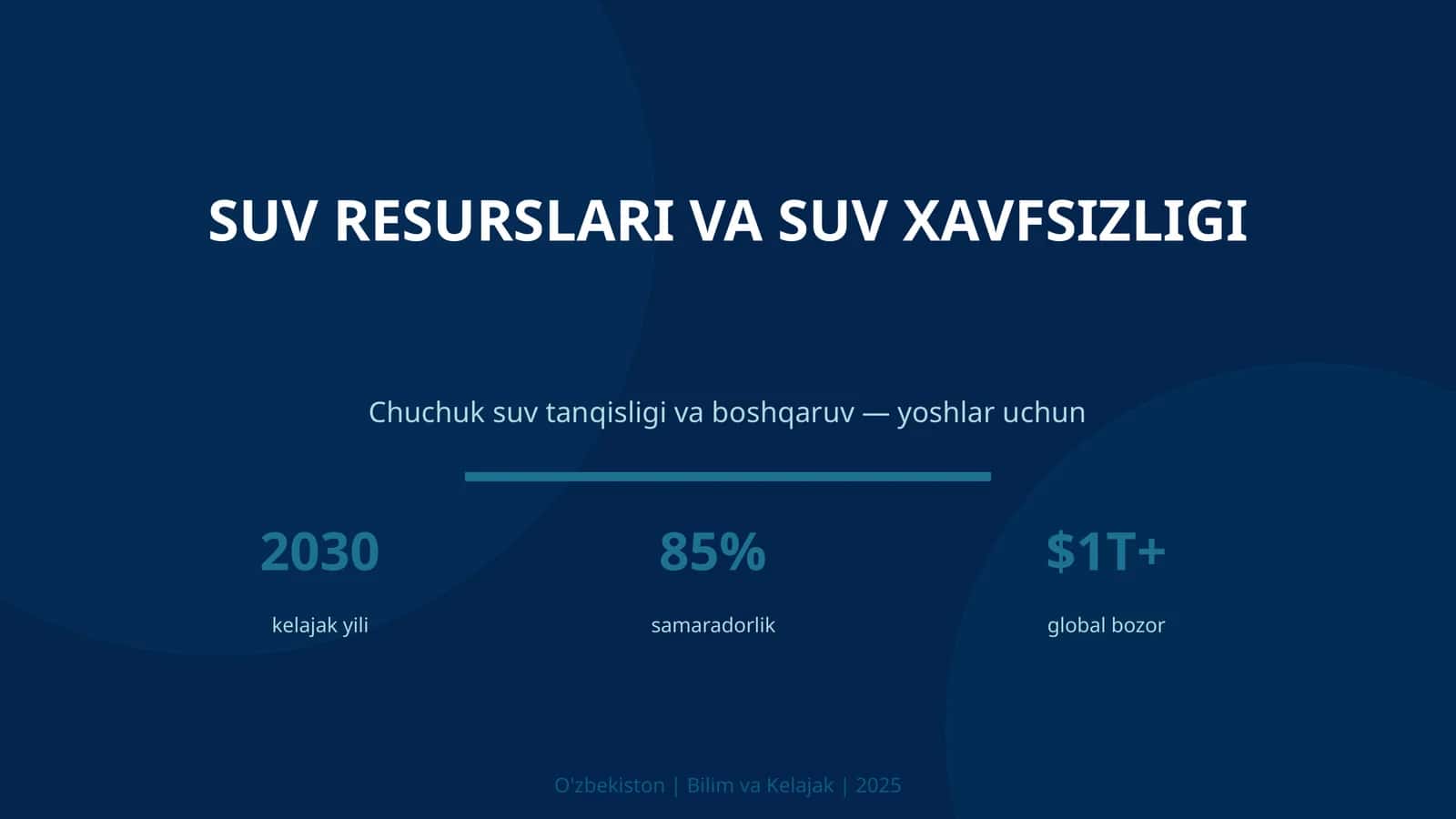 SUV RESURSLARI VA SUV XAVFSIZLIGI