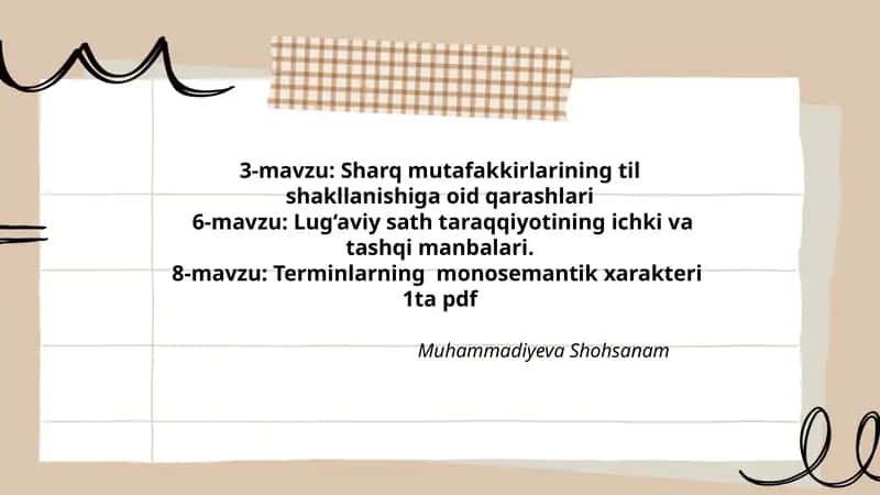 Sharq mutafakkirlarining til shakllanishiga oid qarashlari