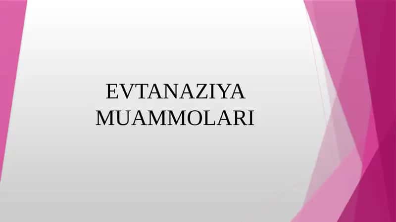 Evtanaziya muomalari
