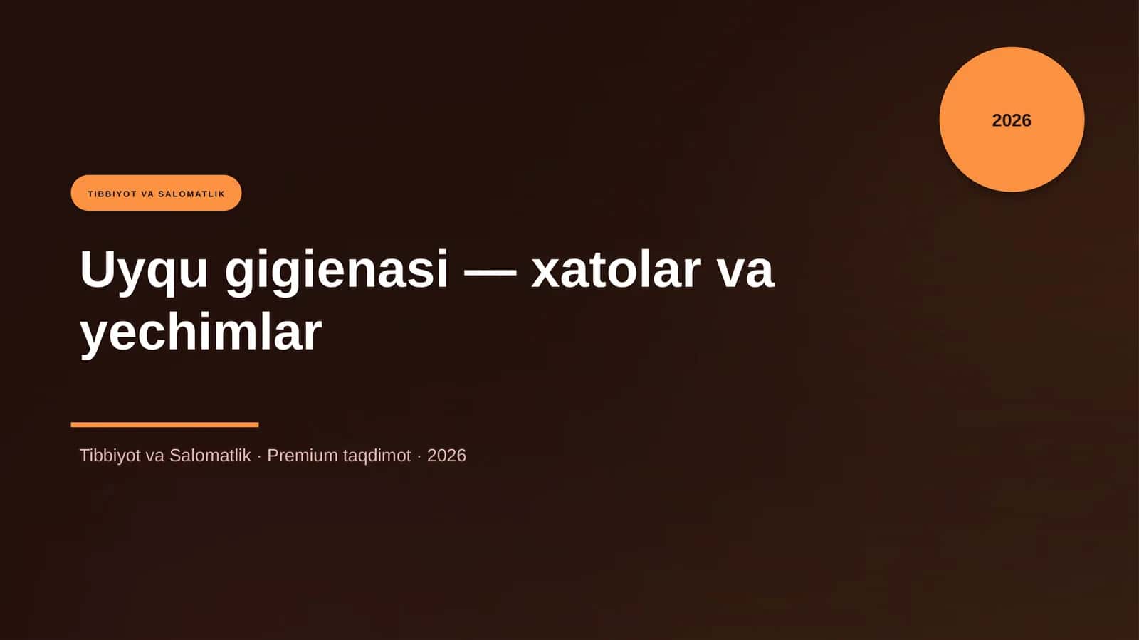 Uyqu gigienasi — xatolar va yechimlar
