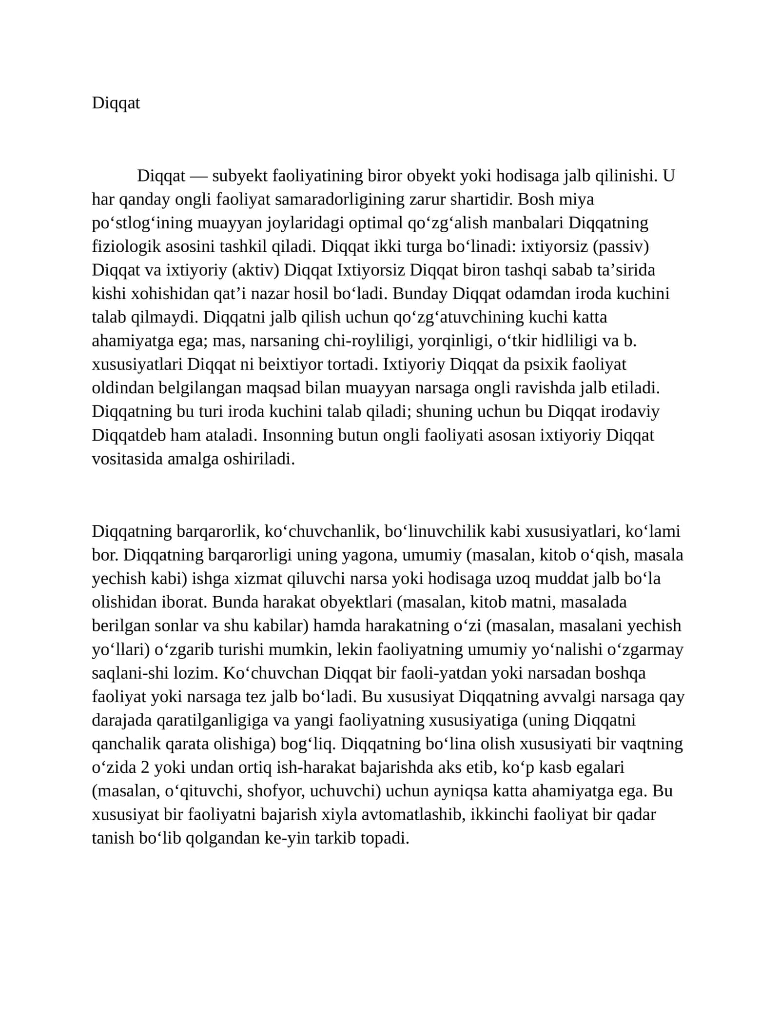 Diqqat