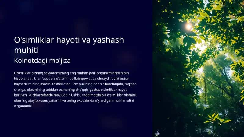 O'simliklar hayoti va yashash muhiti