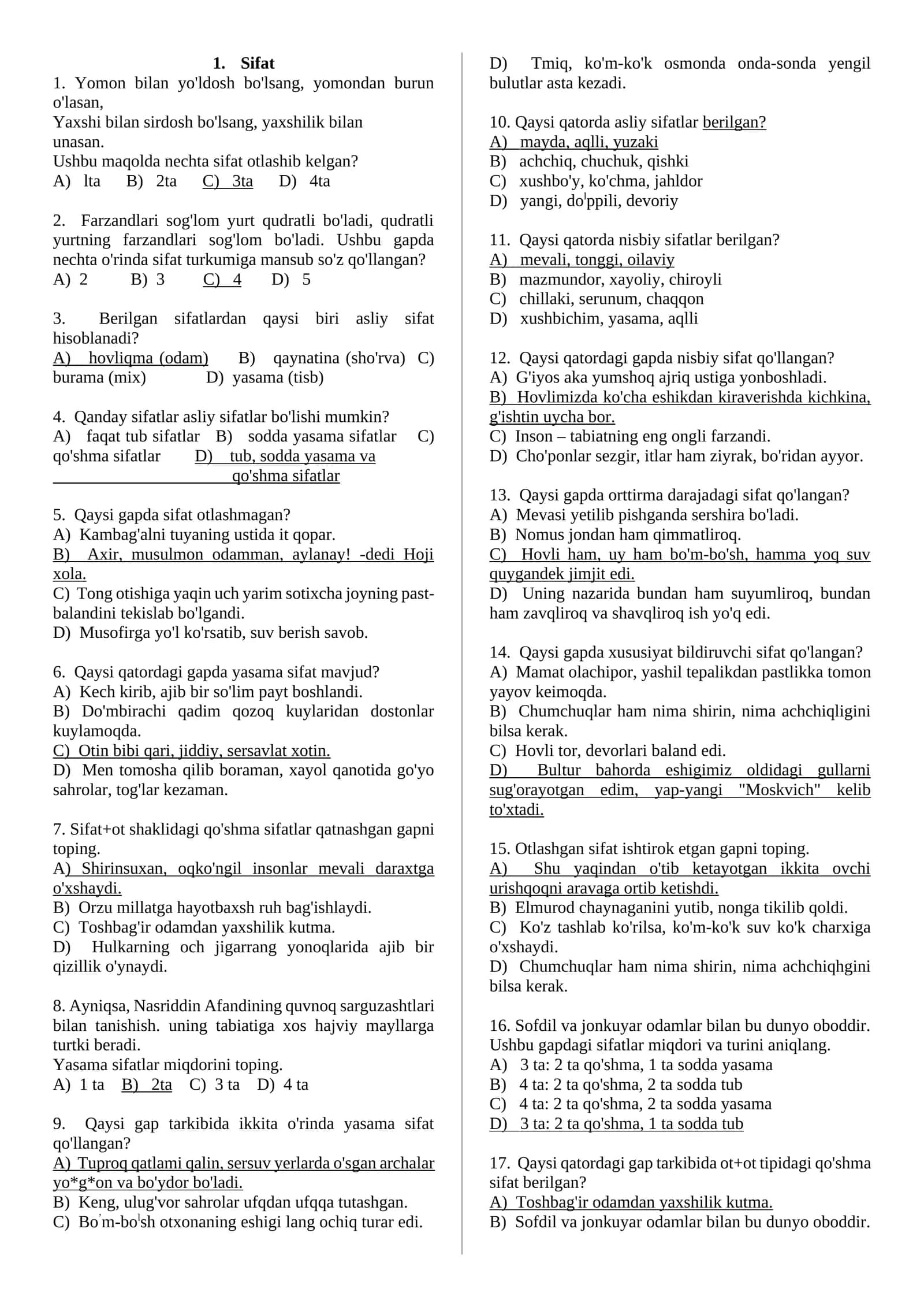Sifat test