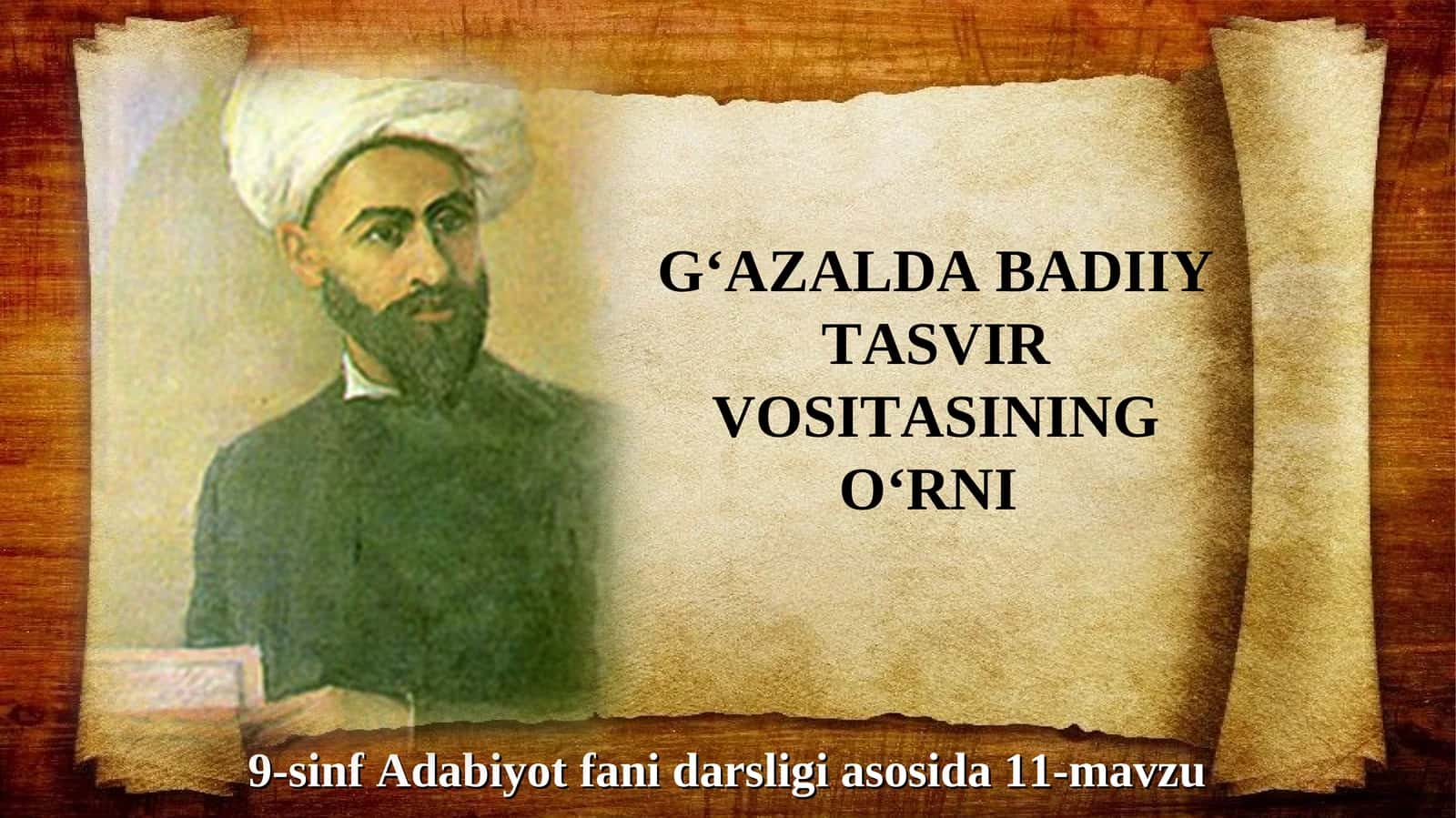 9-sinf G'azalda Badiiy tasvir vositasining o'rni
