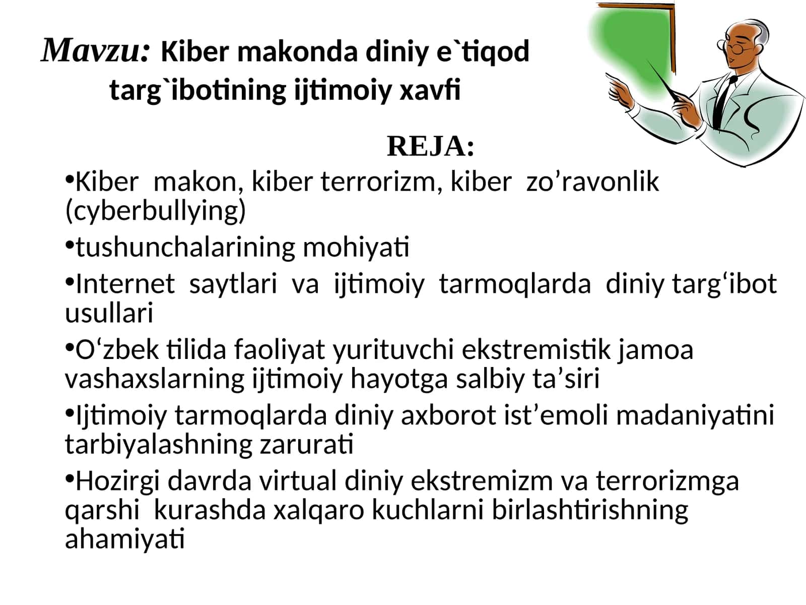 Kiber makonda diniy e`tiqod targ`ibotining ijtimoiy xavfi