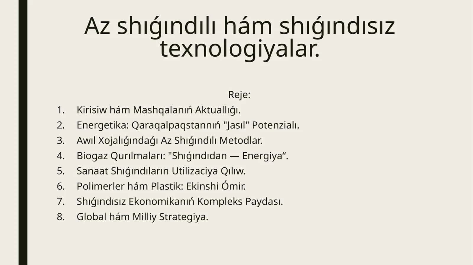BiogazQurılmaları: "Shıǵındıdan— Energiya“