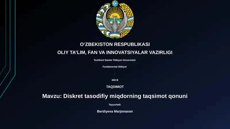 Diskret tasodifiy miqdorning taqsimot qonuni