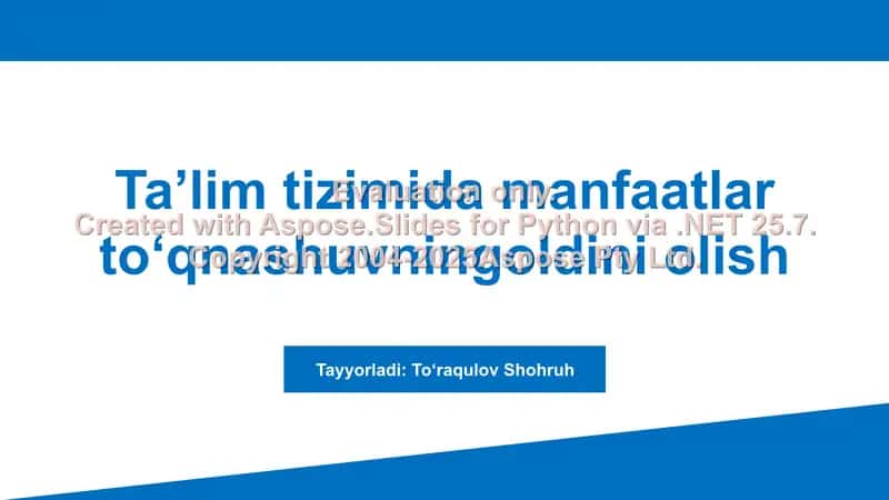 Taʼlim tizimida manfaatlar toʻqnashuvningoldini olish