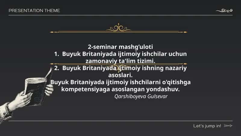 Buyuk Britaniyada ijtimoiy ishchilar uchun zamonaviy ta'lim tizimi