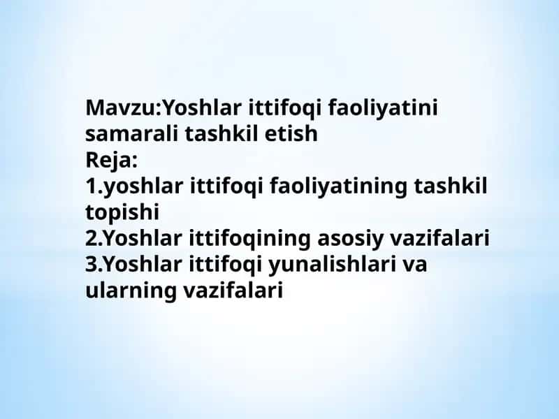 O’zbekiston yoshlarittifoqi