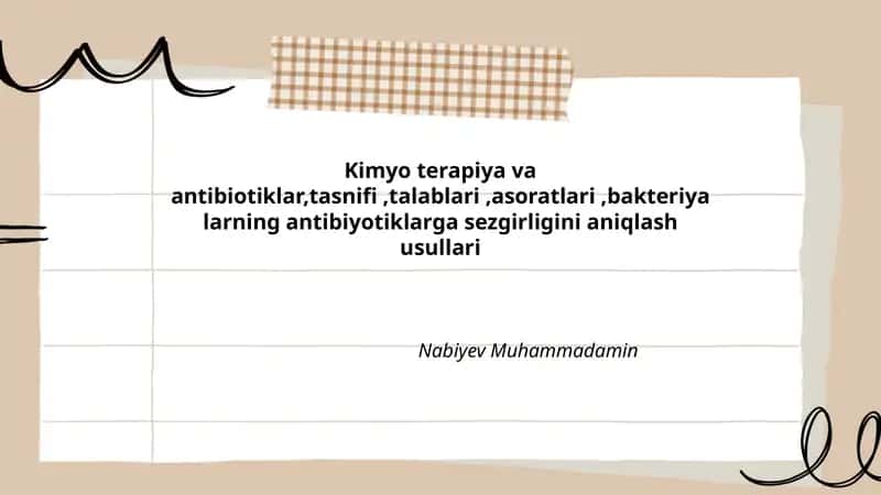 Kimyo terapiya va antibiotiklar