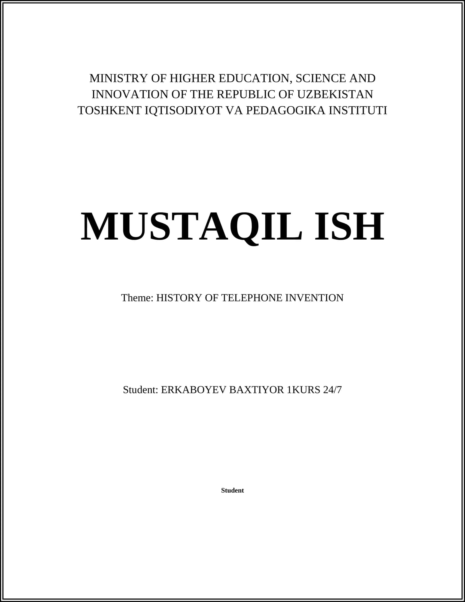 HISTORY OF TELEPHONE INVENTION