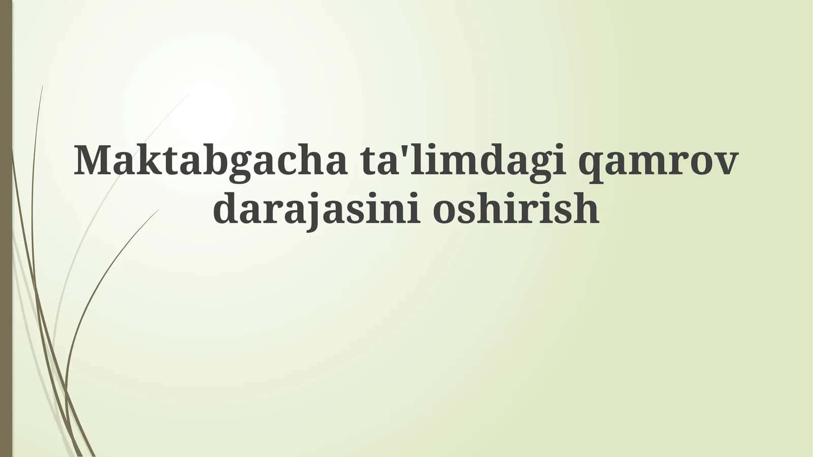 Maktabgachata'limdagiqamrovdarajasinioshirish