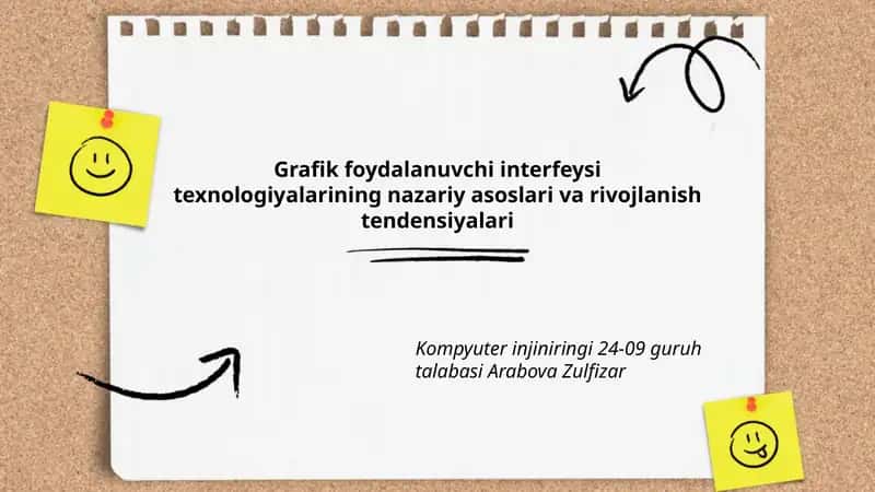 Grafik foydalanuvchi interfeysi texnologiyalarining nazariy asoslari va rivojlanish tendensiyalari
