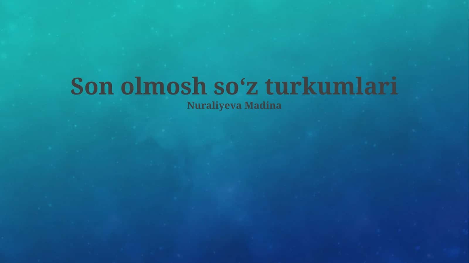 Olmosh soʻz turkumlari