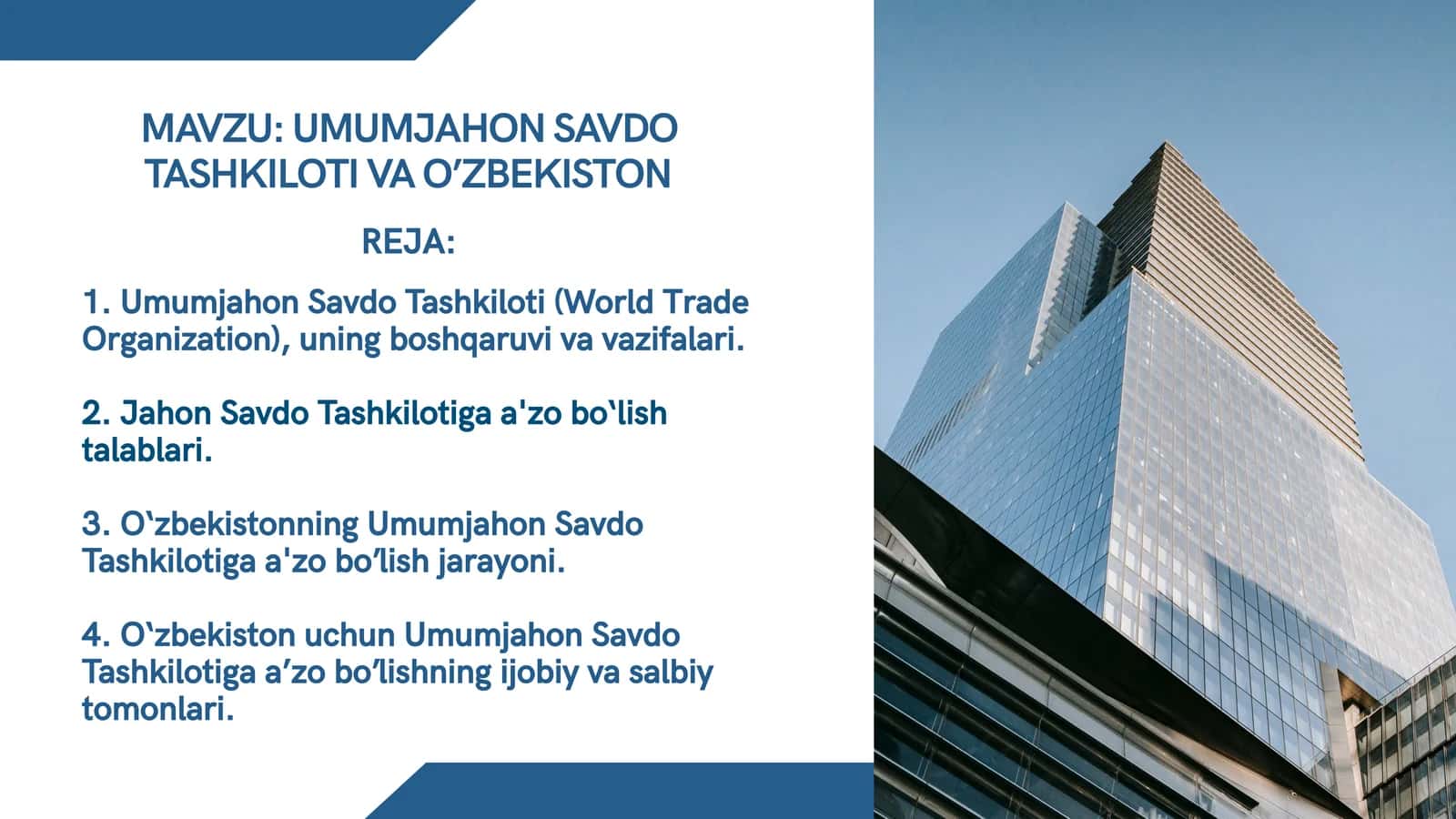 Jahon Savdo Tashkiloti (World Trade Organization)