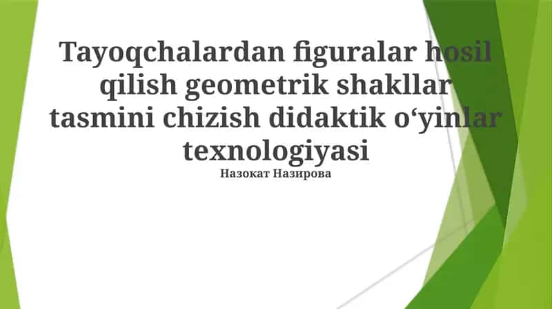 Didaktik o'yinlar texnologiyasi