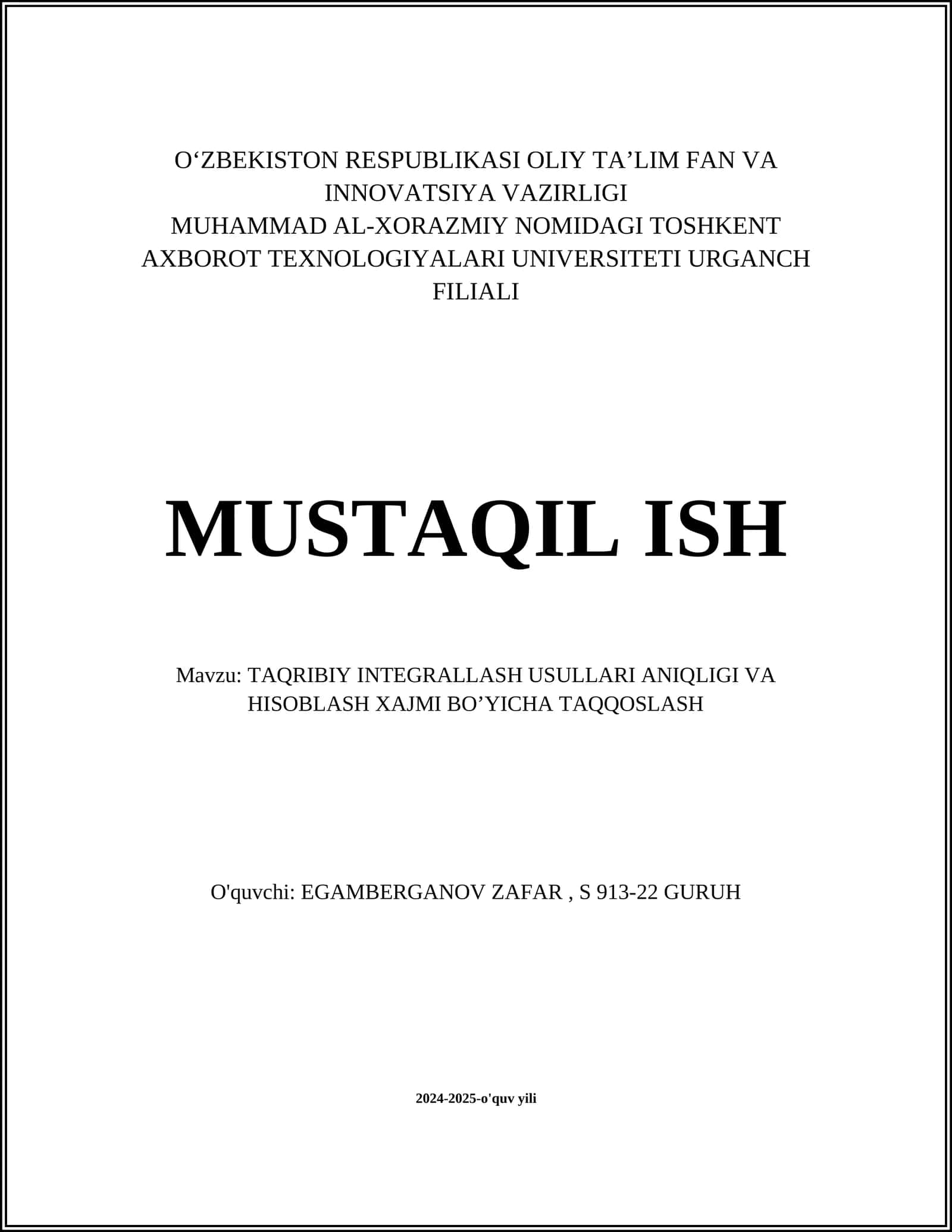 Taqribiy integrallash usullari