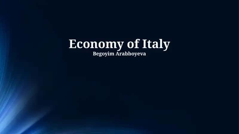 Economy of Italy