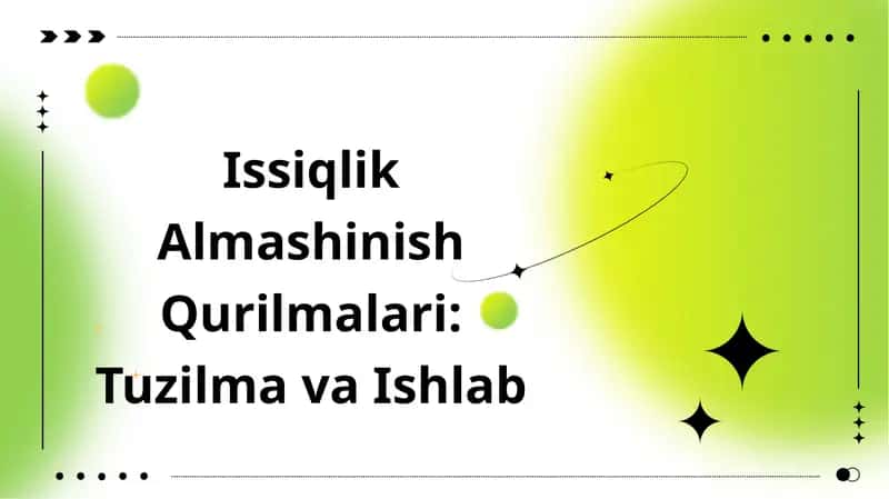Issiqlik Almashinish Qurilmalari