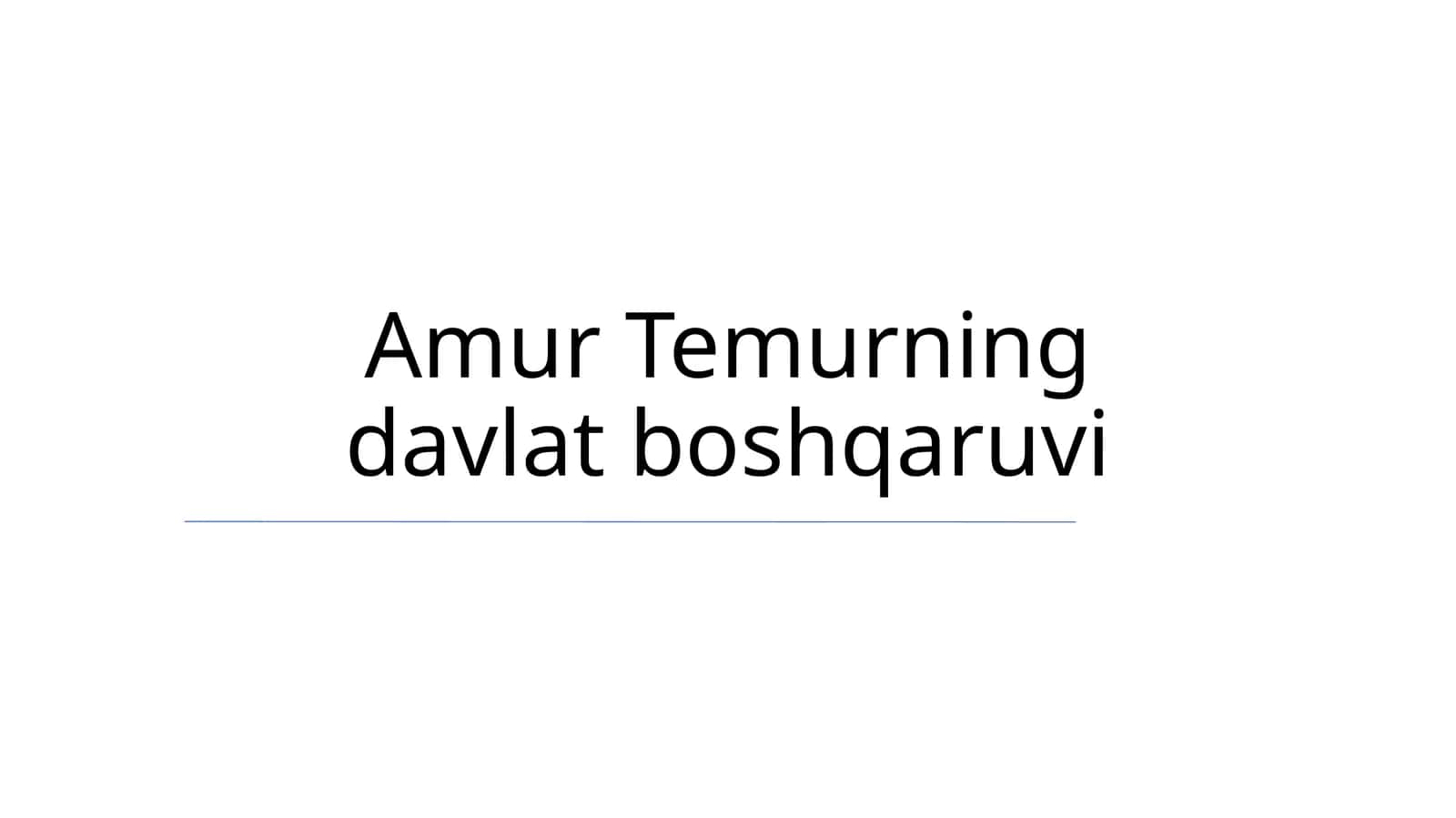 Amir Temur Davlatining Tuzulimi