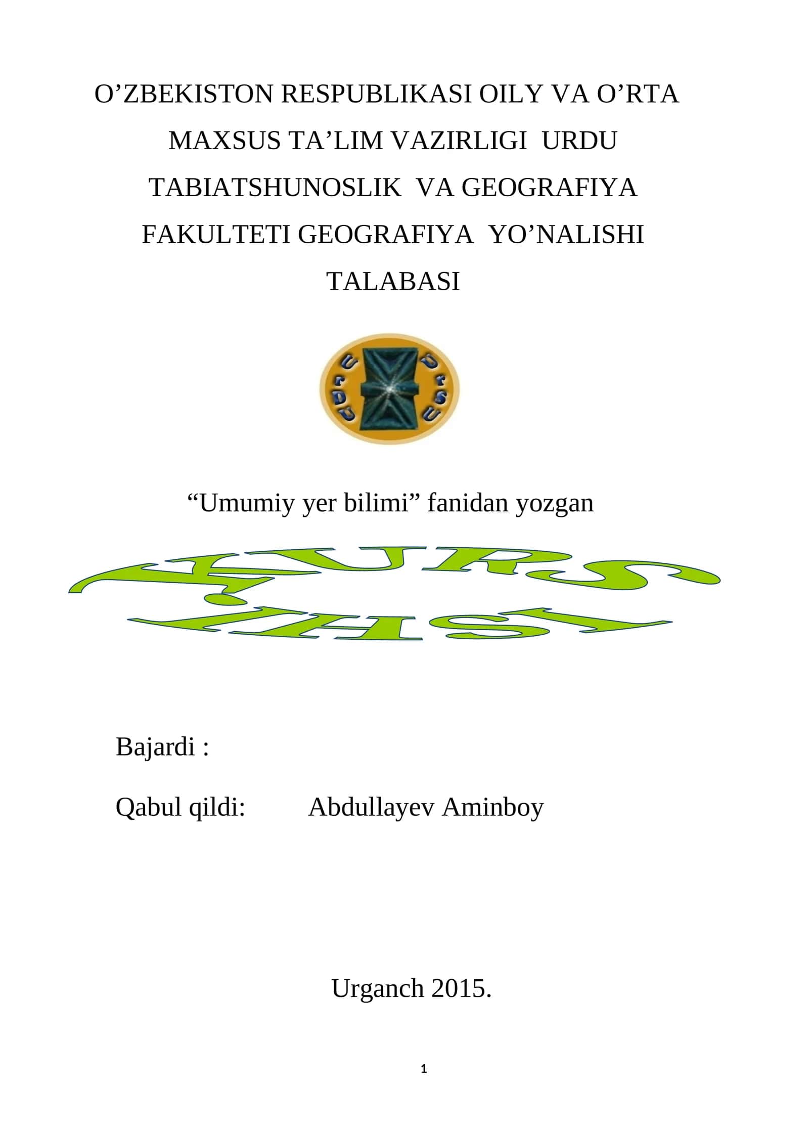 Tabiiy gеоgrafik bashоrat turlari va uning ahamiyati