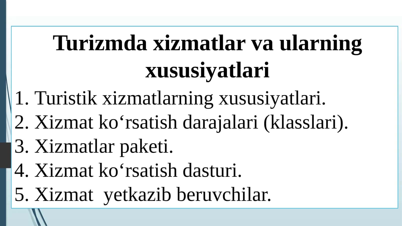 Turistik xizmatlar
