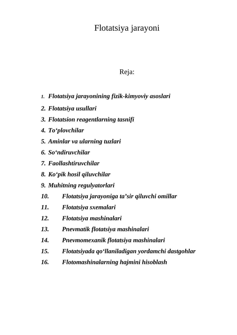 Flotatsiya jarayoni