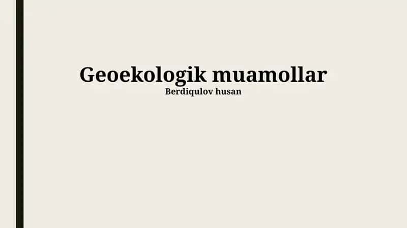 Geoekologik muamollar