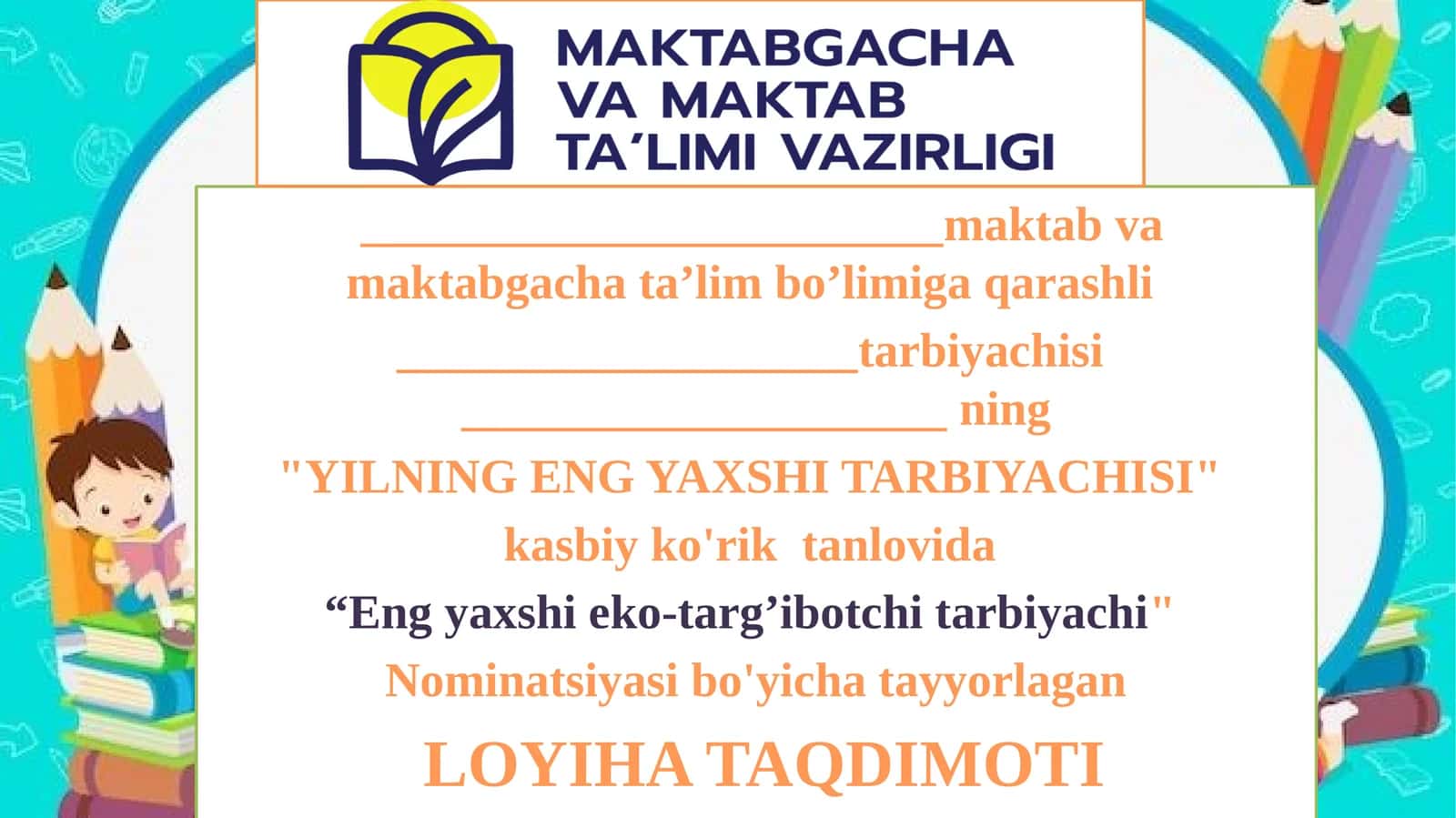 Maktabgacha ta`limda ekologik ta’limning ahamiyati